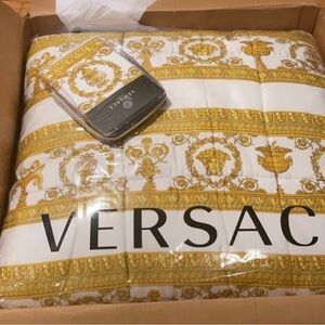 Versace White and Gold Comforter Set